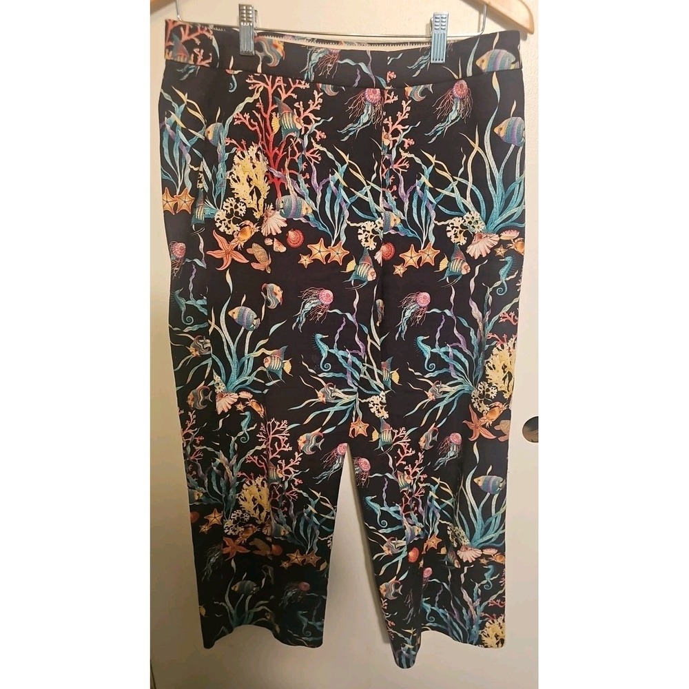 J. Crew Collection Women's Crop Patio Pant In Ratti Under The Sea Print Size 6